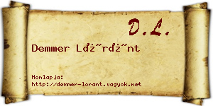 Demmer Lóránt névjegykártya