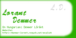 lorant demmer business card