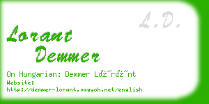 lorant demmer business card